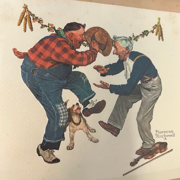 Vintage 1968 Norman Rockwell Art 3D Relief Framed Original Lithography - Picture 3 of 8